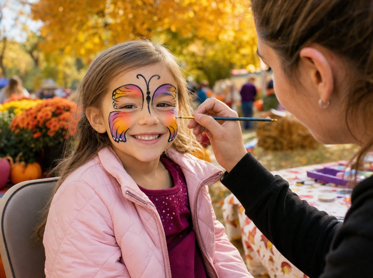 Child getting their face painted